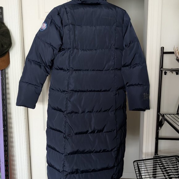 Puffy Down Parka, Navy Blue, Vintage - Picture 10 of 13